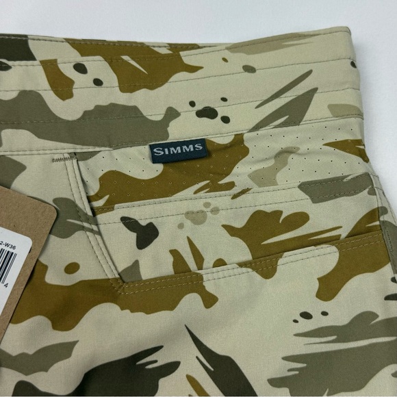 Simms Fishing M’s Seamount Board Shorts Mens Sz 36 Ghost Camo Performance B6 - Picture 5 of 9